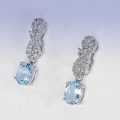 Bild 2 von 925 Silver Stud Earrings with genuine Sky Blue Topaz Gemstones