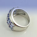 Bild 2 von Excellent 925 Silver Ring with genuine Tanzanite Gems SZ 7.5 (Ø 17.8 mm)