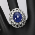 Bild 3 von Fantastic 925 Silver Ring with Royal Blue Africa Sapphire, SZ 8.25 (Ø 18.2 mm)