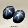 Bild 1 von 1.73 ct  Perfektes Paar 7 x 5 mm Blue Star Sternsaphire mit schöner Sternbildung