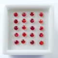 1.49 ct 20 pieces noble Top Orange- Red 2.4 mm Songea / Tanzania Sapphires