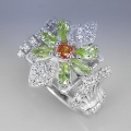 925 Silber Ring mit echten Pakistan Peridot Edelst.  GR 55 (Ø17,7 mm)