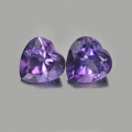 1.48 ct. Zauberhaftes Paar Herz Facette Brasilien Amethyst Edelsteine