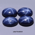 2.35 ct  4 Stück dunkelblaue ovale 6 x 4 mm Blue Star Sternsaphire