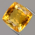 12.82 ct. TOP Gold Yellow 14.5 mm Square Citrine Brazil
