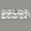 3.90 ct. 10 Stück weiße 4 x 4 mm Brasilien Karree Topas Edelsteine