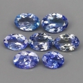 3.04 ct. 7 Stück ovale Blau- Violette Tansanit / Tanzanite Edelsteine