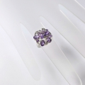 Bild 3 von Eleganter 925 Silber Ring mit Brasilien Amethyst Edelsteinen, GR 57 (Ø 18,2 mm)