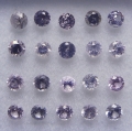 1.55 ct. 20 Stück unbeh. hell violette runde 2.5 mm Brillantschliff Burma Spinelle