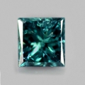 0.11 ct. Bezaubernder blauer 2.5 x 2.4 mm Diamant mit Karree- Prinzess- Schliff