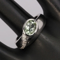 Bild 3 von Pretty 925 Silver Ring with green Brazil Amethyst SZ 8.75 (Ø18.8 mm)