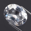 12.42 ct. VS! Big oval Diamond White 17.8 x 14.3 mm Brazil Quartz 
