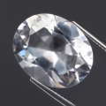 12.42 ct. VS !  Großer ovaler Diamantweißer 17.8 x 14.3 mm Brasilien Quarz