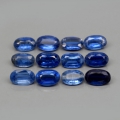 4.05 ct. 12 Stück ovale unbehandelte blaue Sri Lanka Kyanite