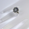 Bild 3 von 925 Silver Ring with dark Blue Africa Sapphire Gemstones, SZ 7 (Ø 17.5 mm)