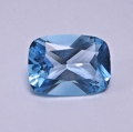 7.46 ct. VVS ! Feiner 14 x 10.2 mm Classic Cushion Swiss Blue Topas.