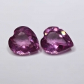1.71 ct. Fine pair of malaya garnet heart gemstones from Tanzania