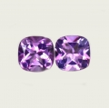 1.90 ct VVS! Gentle pair of purple 6 x 6 mm Uruquay Cushion Amethyst Gemstones