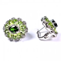 Bild 2 von Nice 925 Silver Earrings with Genuine Peridot & Chrome Diopside Gemstones.