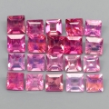 1.80 ct.  20 St. unbeh. 2.3 - 2.5 mm Pink Karree Mosambik Turmaline