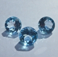 9.35 ct. VS! 3 Stück runde 9 mm Brasilien Sky Blue Topase