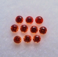0.36 ct.  10 orange red round  2  mm Tansania Sapphires