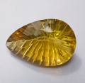22.20 ct. VS! Huge Gold Yellow 24.8 x 16.4 mm Pear Facet Brazil Citrine