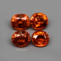 2.04 ct 4 pieces Orange Namibia Spessartin Garnet Gems, Oval & Cushion
