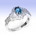 Bild 1 von Feiner 925 Silber Ring mit Brasilien London Blue Topas 54,5 (Ø17,5mm)