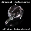 Angebot!! 925 Silber Ring mit natürl. 9x7mm Skapolith Katzenauge GR 56,5
