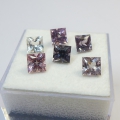 3.50 ct. 6 pieces of beautiful 4.5 x 4.5 mm Princess Cut Burma Spinels