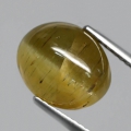 6.87 ct. Gelblich Grünes 11.1 x 9.1 mm Tansania Apatit Katzenauge