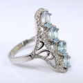 Bild 2 von Toller 925 Silber Ring mit Sky Blue Topas Edelsteinen, Gr 59,5 (Ø 19 mm)