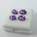 2.91 ct 4 pieces fine oval light violet Brazil Amethyst gemstones