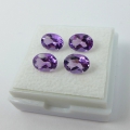 2.91 ct  4 Stück feine ovale Light Violette Brasilien Amethyst Edelsteine