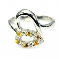 Bild 2 von Fine 925 Silver Heart Ring with genuine Sapphire Gemstones, SZ 7.25 (Ø 17,7 mm)