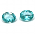 0.91 ct Fine Pair of Oval Paraiba 5.5 x 4.3 mm Tanzania Apatite Gems