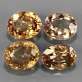 5.59 ct 4 pieces Oval Champagne Tanzania zircons