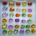7.05 ct. 32  pieces oval 4 x 3 mm Multi Color Tanzania Sapphires. Nice color!
