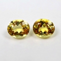 3.25 ct. IF! Lupenreines Pair of oval 8.2 x 6.8 mm Brazil Goldberyl gemstones