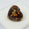 Bild 1 von 20.22 ct  IF !  Wunderschönes Dunkel Orange- Braunes 16.5 x 15 mm Topas Herz