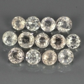 3.41ct. 13 St. runde unbeh. Pfirsich-Rosa Afrika Morganit (Pink Smaragd) Edelst.