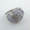 925 Silber Ring mit echten Blau- Violetten Tansanit Edelsteinen  GR 53,5