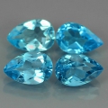5.92  ct.  4 Stück edle 8 x 6 mm Swiss Blue Topas Edelst. aus Brasilien