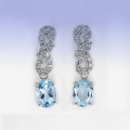 925 Silver Stud Earrings with genuine Sky Blue Topaz Gemstones
