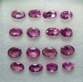 3.89 ct. 16 pieces oval purple- red 4 x3  to 5 x 4 mm Rhodolite Garnet Gems.