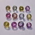 2.15 ct.  12 Stück Multi Color 3 - 3.2  mm Brillantschliff Tansania Saphire