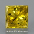 0.08 ct. Zauberhafter Goldgelber 2.5 mm Diamant mit Karree-  Prinzess- Schliff