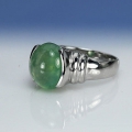 Schöner 925 Silber Ring mit grünem 11 x 8 mm Afrika Chalcedon   GR 53