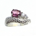 925 Silber Ring mit echtem Pink Violetten Sri- Lanka Spinell  GR 52  (Ø16,5 mm)